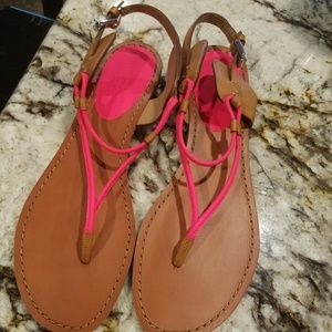 Coach electric pink/coral sandals never worn!